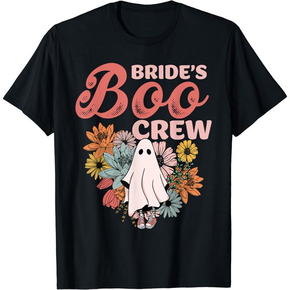 Kiraa Tee With Bride'S Boo Crew Floral Ghost Wedding Bachelorette Halowen Unisex S-5Xl T-Shirt