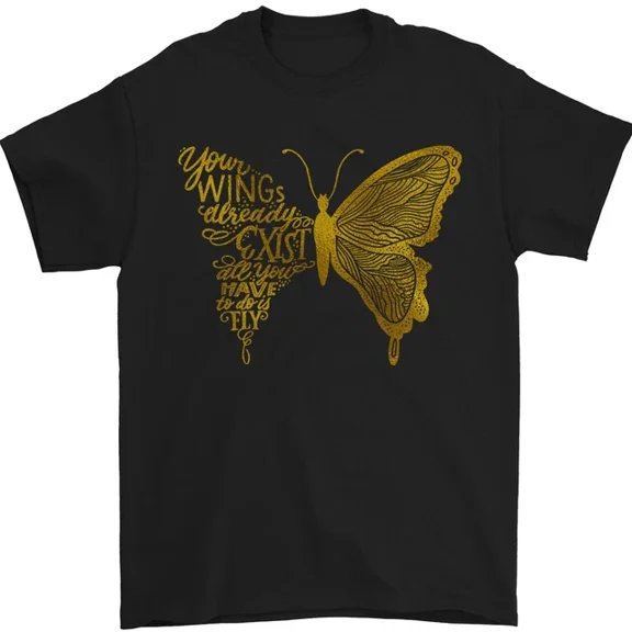 Kiraa Tee With Butterfly Inspirational Quote Rhopalocera Mens S-5Xl T-Shirt