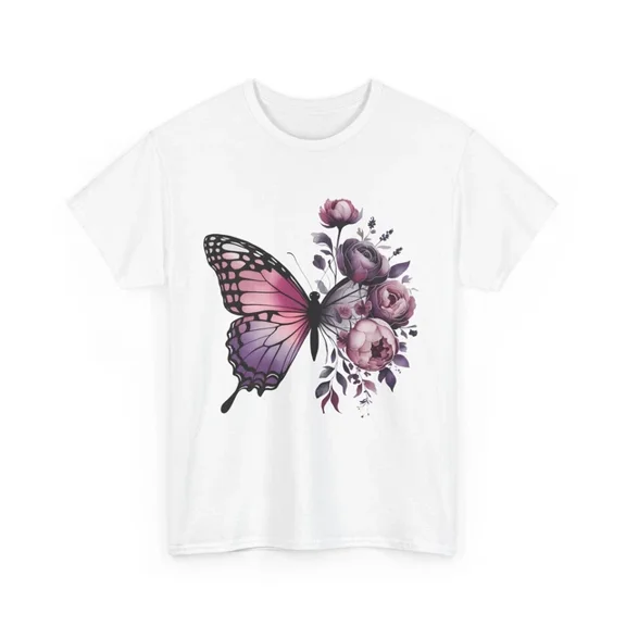 Kiraa Tee With Butterfly Print Graphic Tee | Stylish Casual T-Shirt S-5Xl For Women & Men Fashion Birthday Gifts; For Men & Women