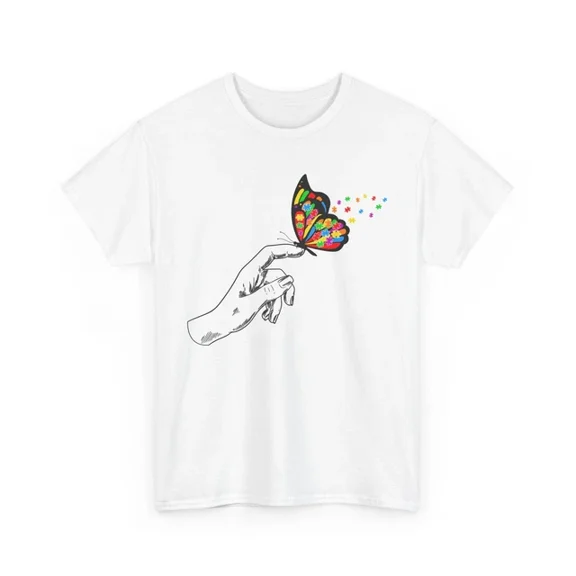 Kiraa Tee With Butterfly Print T-Shirt S-5Xl For Women And Men | Trendy Casual Fashion Graphic Tee Birthday Gifts; For Men & Women
