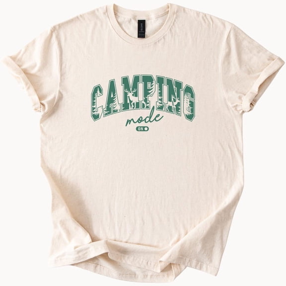 Kiraa Tee With Camping Mode On T Shirt Nature Lover Tee Outdoor Adventure Top Birthday Gifts; For Men & Women