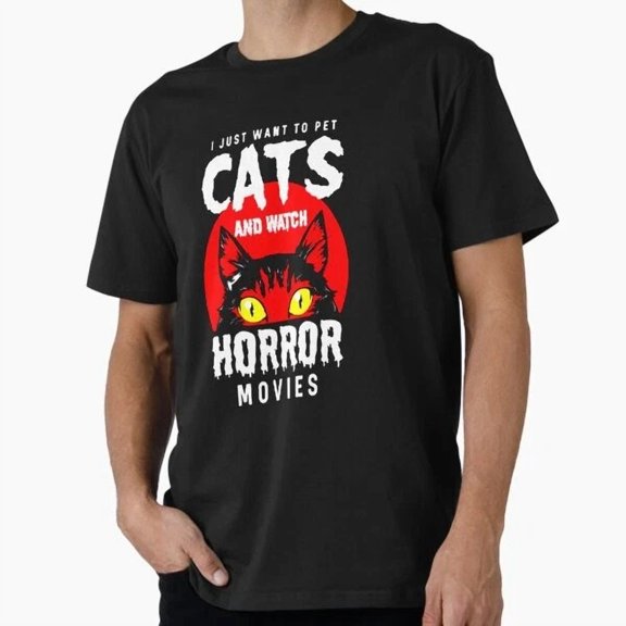 Kiraa Tee With Cats And Horror Movies T-Shirt S-5Xl