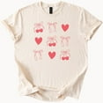 thumbnail image 1 of Kiraa Tee With Cherry Bow Heart Tee Cute Coquette Top Simply Sage Market Shirt Birthday Gifts; For Men & Women, 1 of 4