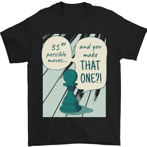 Kiraa Tee With Chess Moves Mens S-5Xl T-Shirt
