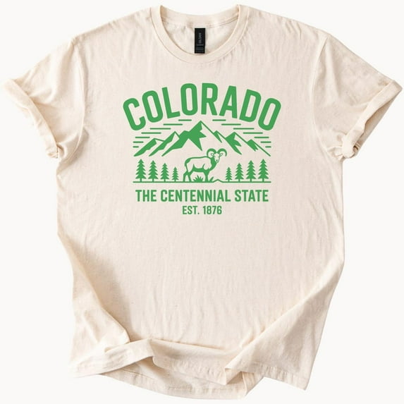 Kiraa Tee With Colorado Centennial State T-Shirt Rocky Mountain Bighorn Sheep Tee Est 1876 Apparel Birthday Gifts; For Men & Women