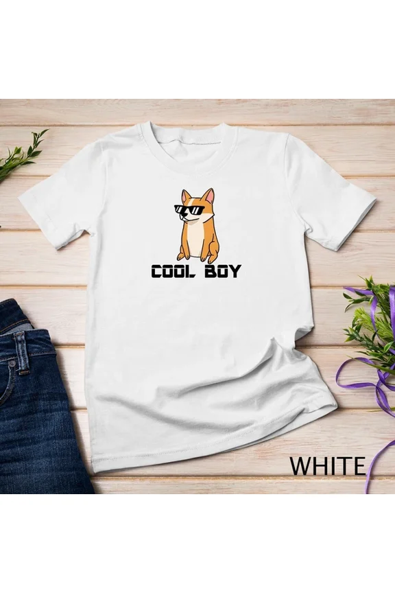 Tee With Cool Boy Coolest Corgi Uncle Funny Dog Unisex S-5Xl T-Shirt Birthday Gifts; For Men & Women