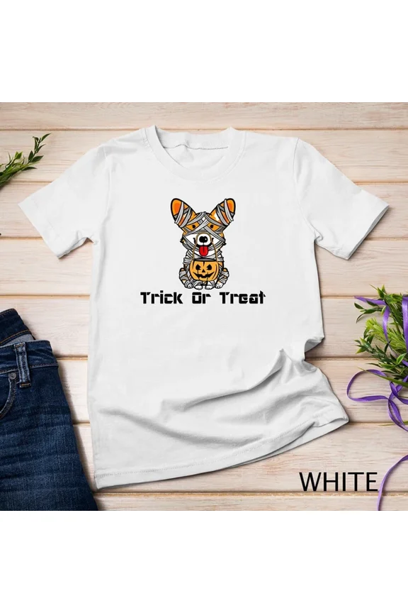 Tee With Cool Halloween Costume Welsh Corgi Mummy Dog Lover Gift Unisex S-5Xl T-Shirt Birthday Gifts; For Men & Women