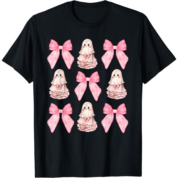 Kiraa Tee With Coquette Bow Ghost Spooky Season Halowen Unisex S-5Xl T-Shirt