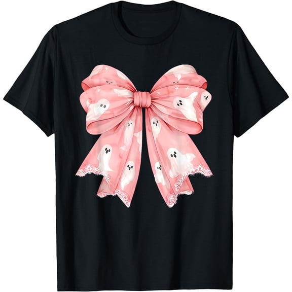 Kiraa Tee With Coquette Bow Spooky Season Ghost Halowen Unisex S-5Xl T-Shirt