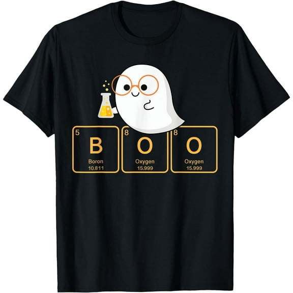 Kiraa Tee With Cute Boo Ghost Halowen Chemistry Periodic Table Unisex S-5Xl T-Shirt