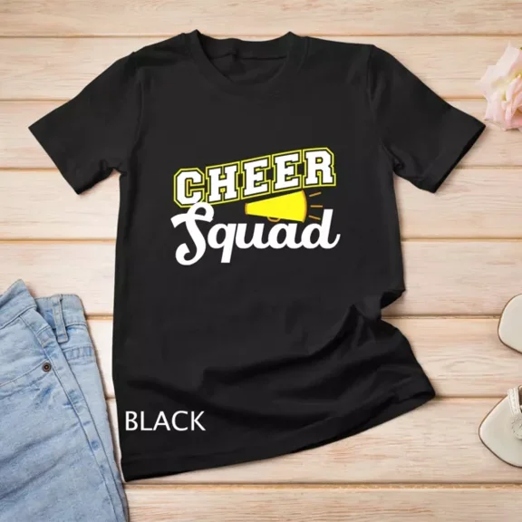 Kiraa Tee With Cute Cheerleader Art Women Girls Cheer Squad Cheer Flyer Unisex T-Shirt