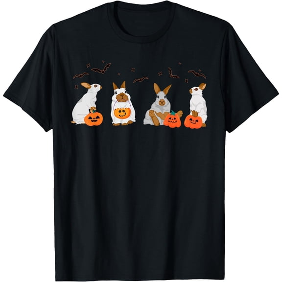 Kiraa Tee With Cute Fall Ghost Bunny Rabbit Halowen Spooky Season Unisex S-5Xl T-Shirt