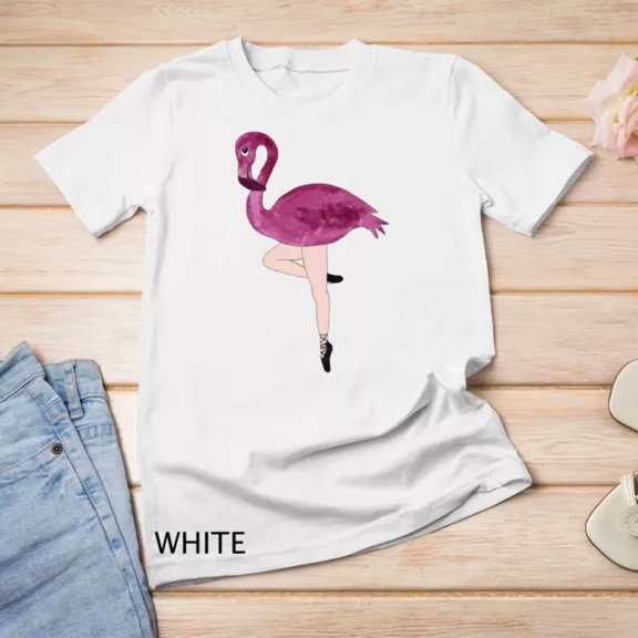 Kiraa Tee With Cute Flamingo Dancing Ballet Unisex S-5Xl T-Shirt Birthday Gifts; For Men & Women