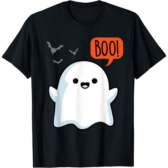 Kiraa Tee With Cute Ghost Saying Boo Ghost Spooky Bats Halowen Unisex S-5Xl T-Shirt