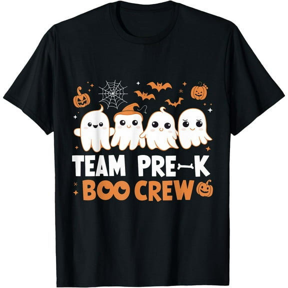 Kiraa Tee With Cute Ghosts Pre-K Boo Crew Teachers Halowen Party Team Unisex S-5Xl T-Shirt