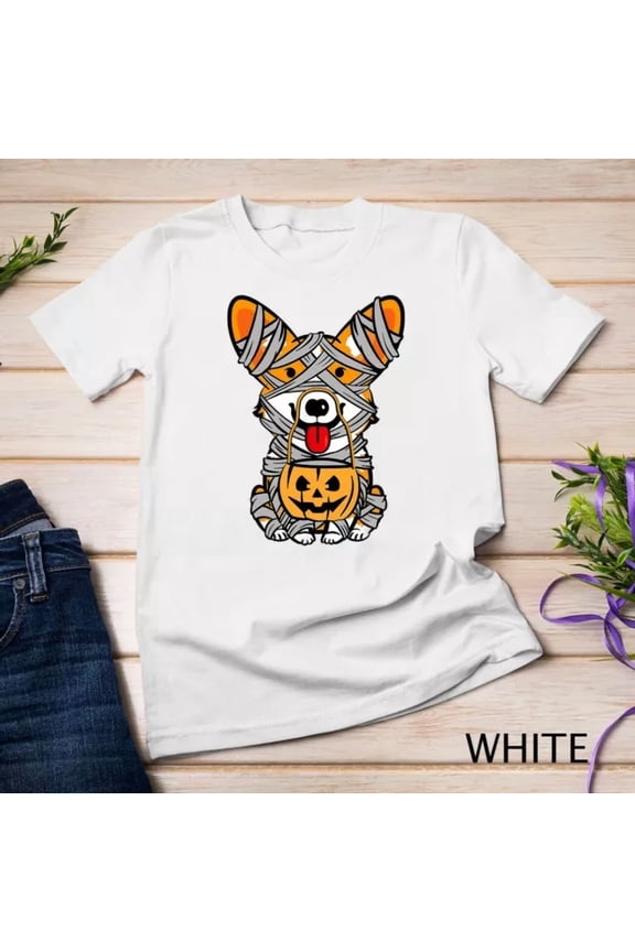 Tee With Cute Halloween Costume Welsh Corgi Mummy Dog Lover Gift Unisex S-5Xl T-Shirt Birthday Gifts; For Men & Women