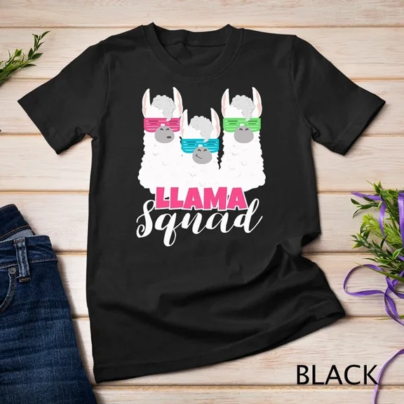 Kiraa Tee With Cute Llama Squad Shirt Retro 80S Style Tshirt Gift Unisex T-Shirt