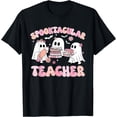 thumbnail image 1 of Kiraa Tee With Cute Pink Spooky Season Halowen Teacher Unisex S-5Xl T-Shirt, 1 of 2