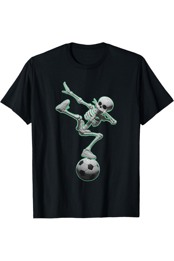 Tee With Dabbing Skeleton Soccer Spooky Season Sport Halowen Unisex S-5Xl T-Shirt