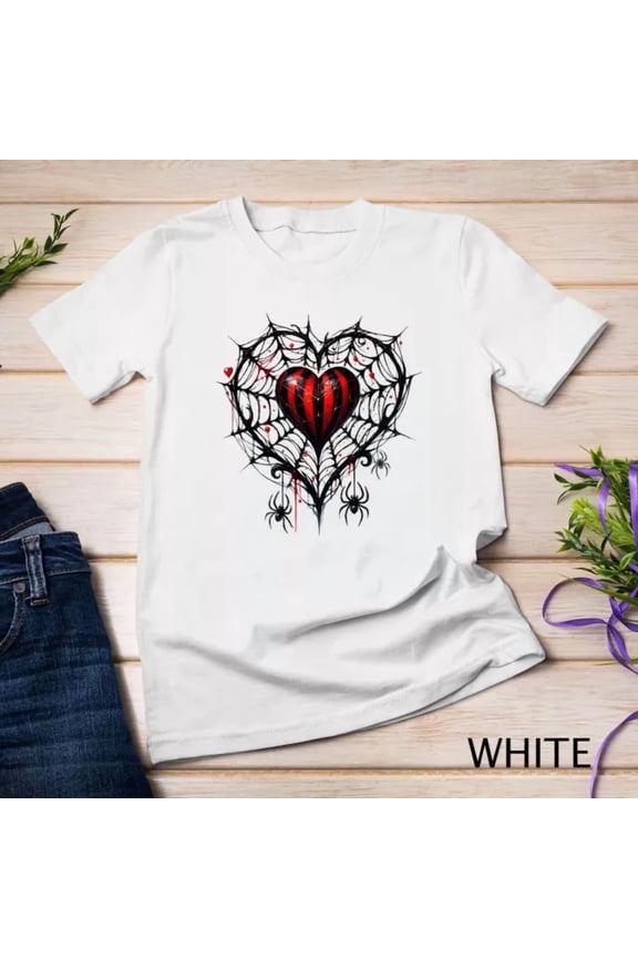 Tee With Dark Heart'S Desire A Gothic Valentine'S Day Design Funny T-Shirt Unisex T-Shirt Birthday Gifts; For Men & Women