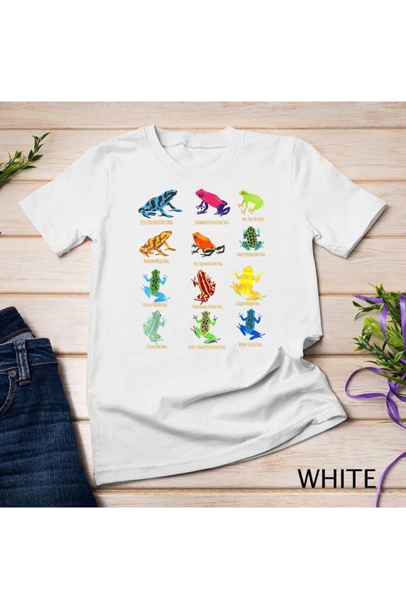 Tee With Dart Frogs Identification Chart For Frog Lovers Unisex S-5Xl T-Shirt Birthday Gifts; For Men & Women
