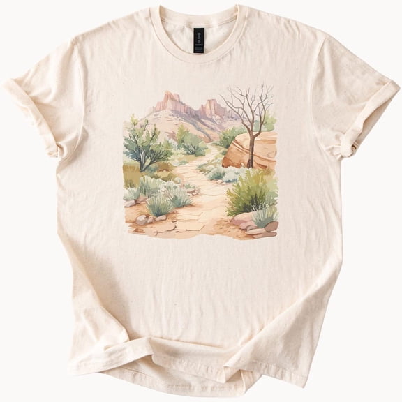 Kiraa Tee With Desert Landscape Graphic Tee Southwestern Style Tshirt Birthday Gifts; For Men & Women