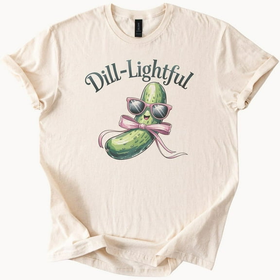 Kiraa Tee With Dill Lightful Pickle T Shirt Funny Foodie Tee Cute Pun Graphic Top Birthday Gifts; For Men & Women