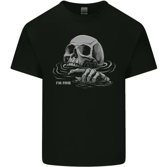 Kiraa Tee With Drowning Skull Im Fine Mens Womens S-5Xl T-Shirt
