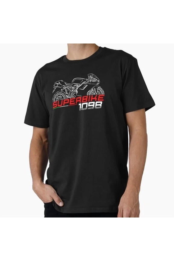Tee With Ducati Superbike 1098 For Bikers, Motorcycle Premi T-Shirt S-5Xl