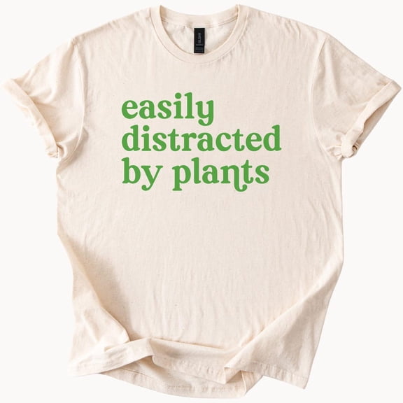 Kiraa Tee With Easily Distracted By Plants Tshirt Funny Gardener Tee Plant Lover Gift Nature Shirt Unique Botany Top Birthday Gifts; For Men & Women