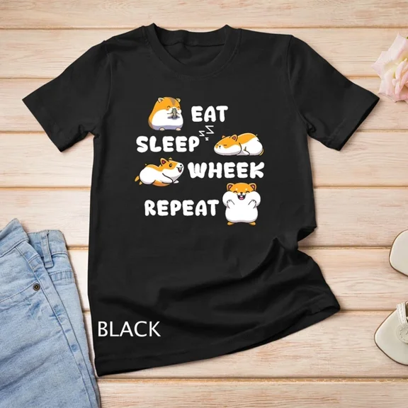 Kiraa Tee With Eat Sleep Wheek Guinea Pig Rodent Cavies Cavy Animals Lover Unisex T-Shirt