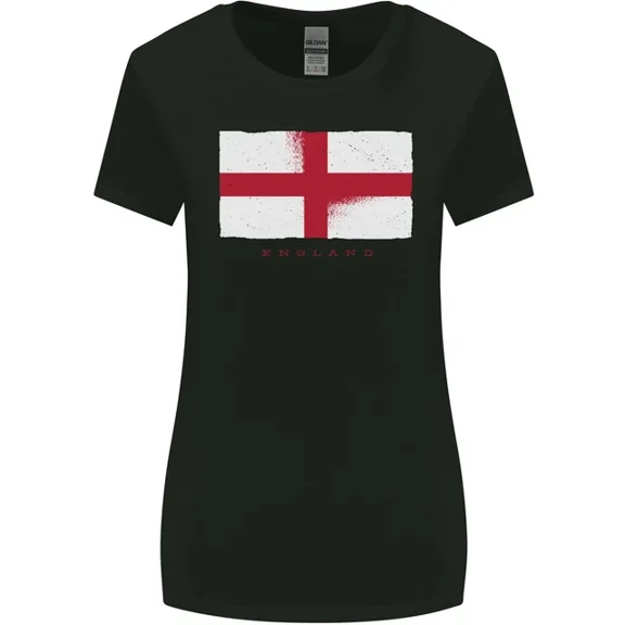 Kiraa Tee With England Flag St Georges Day Rugby Football Womens Womens Wider Cut T-Shirt