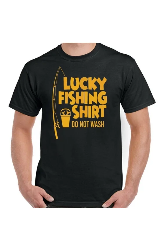Tee With Fishing T-Shirt Mens Womens Tackle Rod Deep Sea Course Fly Fisherman Fish Lucky
