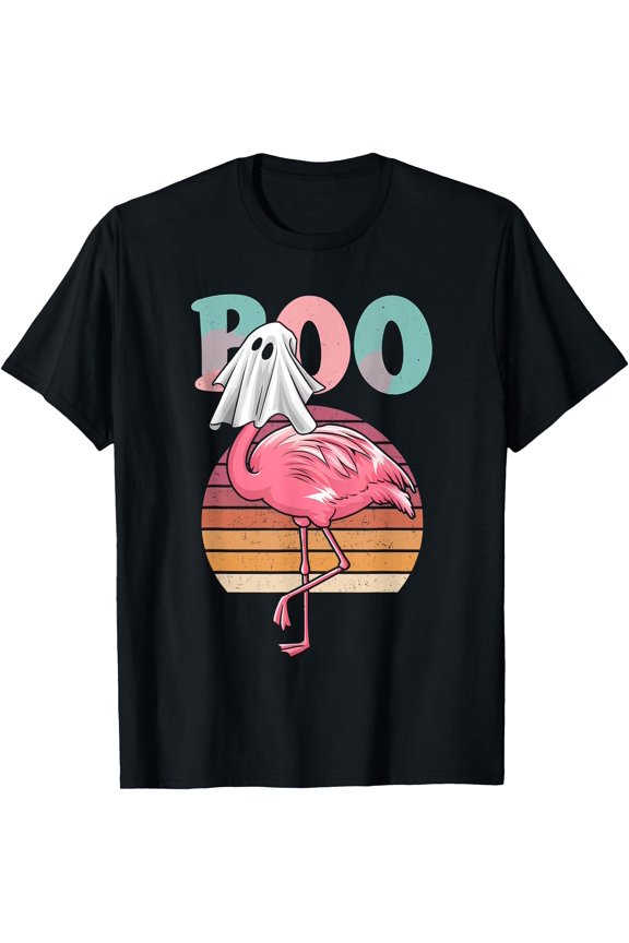 Tee With Flamingo Ghost Boo Pink Halowen Flamingo Lover Unisex S-5Xl T-Shirt
