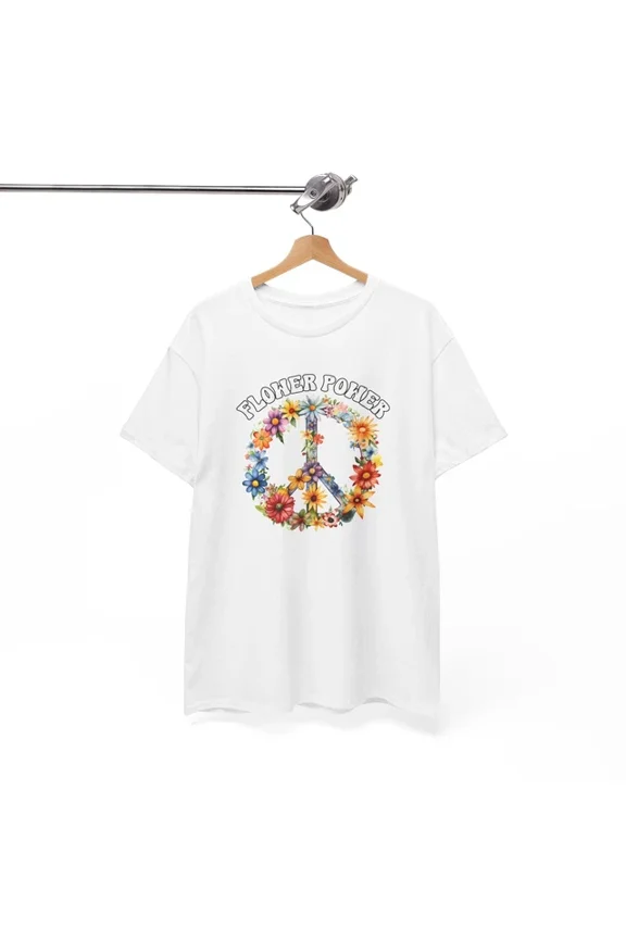 Tee With Flower Power T-Shirt S-5Xl | 60S Retro Festival Tee | Woodstock Vibes Shirt Birthday Gifts; For Men & Women