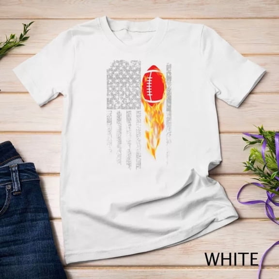 Kiraa Tee With Football Sports Design For Players Coaches Fans Us Flag Unisex T-Shirt Birthday Gifts; For Men & Women