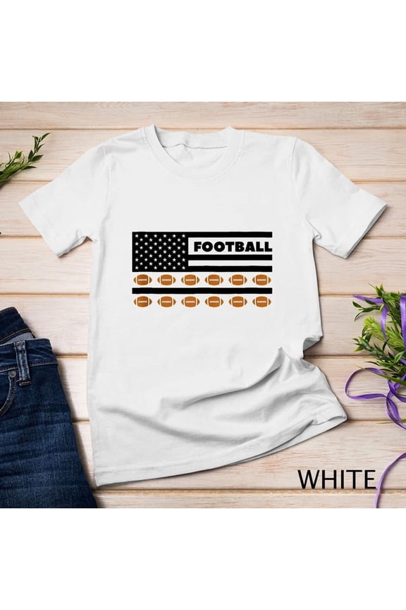 Tee With Football Usa Flag Unisex T-Shirt Birthday Gifts; For Men & Women