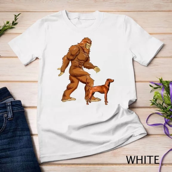 Kiraa Tee With Funny Bigfoot Walking Redbone Coonhound Sasquatch Dog Unisex S-5Xl T-Shirt Birthday Gifts; For Men & Women