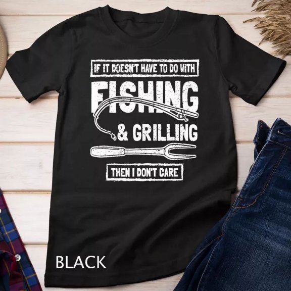 Kiraa Tee With Funny Fishing And Grilling Unisex T-Shirt
