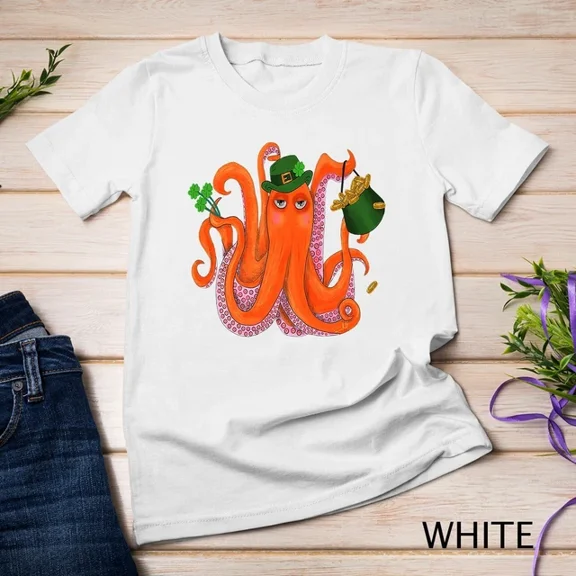 Kiraa Tee With Funny Irish Octopus St Patrick'S Day Unisex S-5Xl T-Shirt Birthday Gifts; For Men & Women