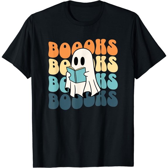 Kiraa Tee With Funny Reading Halowen Ghost Boooks Librarian Spooky Season Unisex S-5Xl T-Shirt