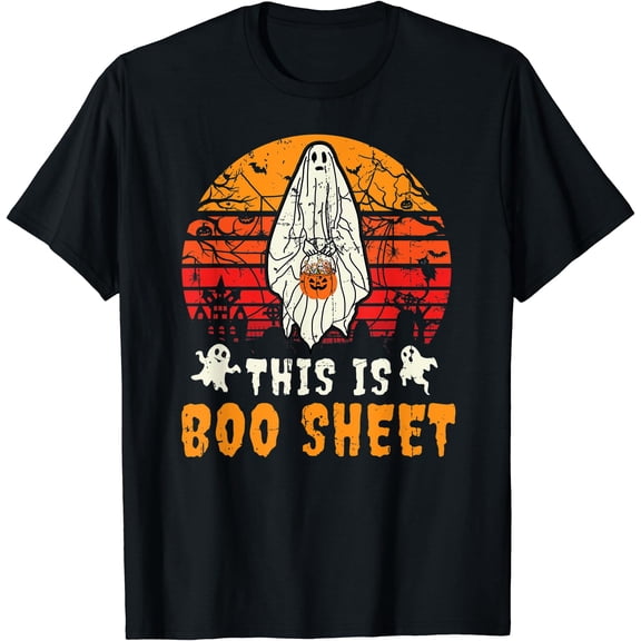 Kiraa Tee With Funny This Is Boo Sheet Spooky Ghost Halowen Pun Unisex S-5Xl T-Shirt