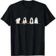 thumbnail image 1 of Kiraa Tee With Funny Witch Rottweiler Dog Ghosts In Boo Sheet Halowen Unisex S-5Xl T-Shirt, 1 of 2