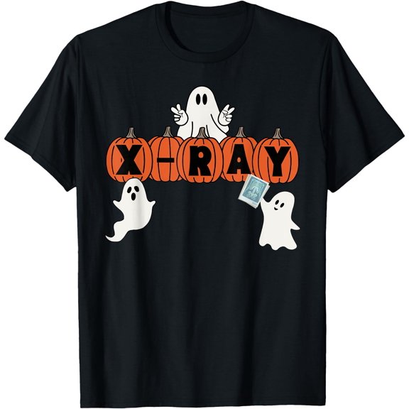 Kiraa Tee With Funny X-Ray Tech Halowen Pumpkins Ghost Radiology Tech Unisex S-5Xl T-Shirt