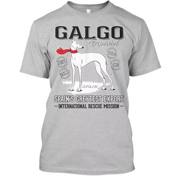 Kiraa Tee With Galgo Rescue T-Shirt Birthday Gifts; For Men & Women