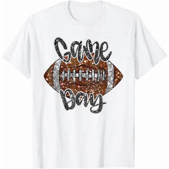 Kiraa Tee With Game Day Football Bling Bling Football Lover Fall Autumn Unisex S-5Xl T-Shirt Birthday Gifts; For Men & Women