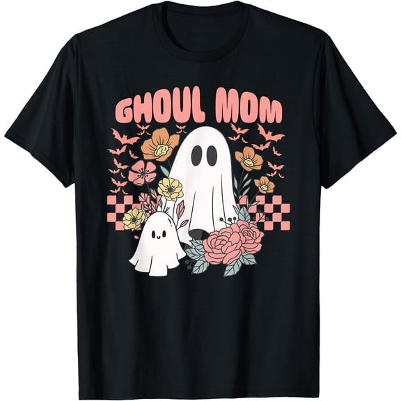 Kiraa Tee With Ghoul Mom Halowen Ghost Spooky Season Retro Mama Unisex S-5Xl T-Shirt