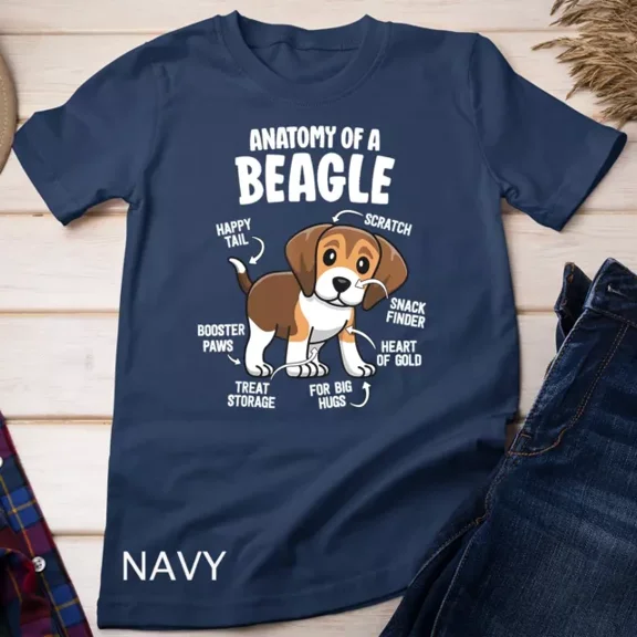 Kiraa Tee With Gifts For Beagle Lovers Dog Mom Funny Anatomy Of A Beagle T-Shirt Unisex T-Shirt