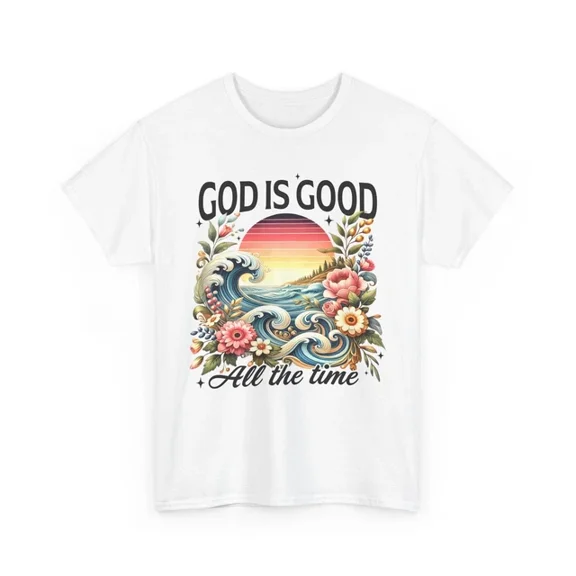 Kiraa Tee With God Is Good All The Time T-Shirt S-5Xl | Christian Scripture Tee | Jesus Christ Shirt Birthday Gifts; For Men & Women