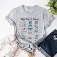 thumbnail image 1 of Kiraa Tee With God Says I Am Nurse Shirt, Christian Nurse Gift, God Sayings Shirt, Bible Ver... Birthday Gifts; For Men & Women, 1 of 4